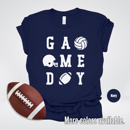 Game Day – White Design - Football Volleyball T-Shirt