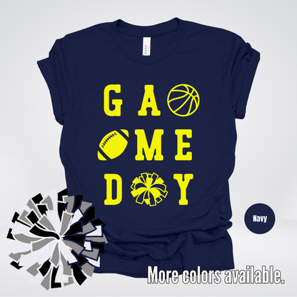 Game Day – Yellow Design - Basketball Football Cheer T-Shirt