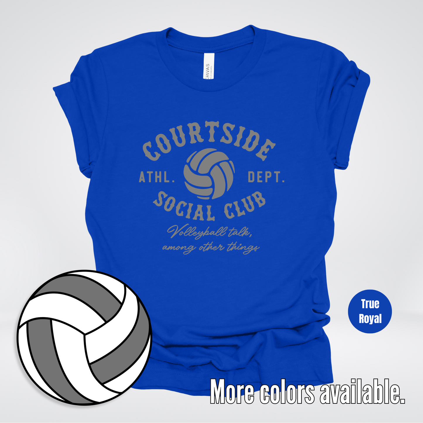 Courtside Social Club – Gray – Volleyball Design T-Shirt