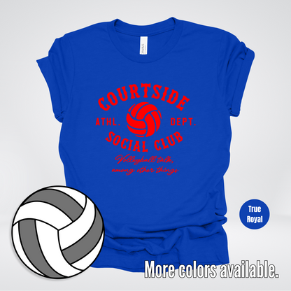 Courtside Social Club – Red – Volleyball Design T-Shirt