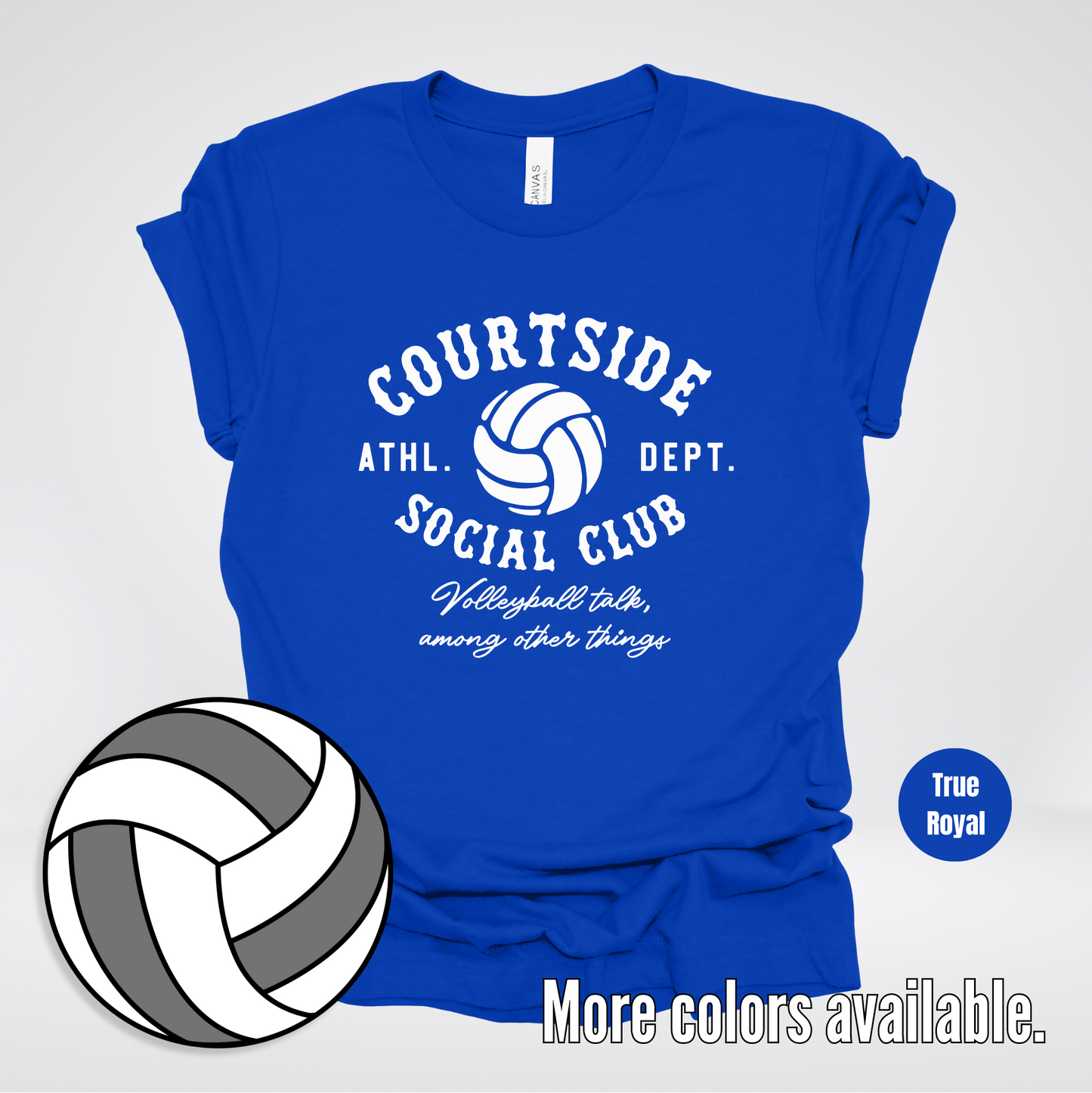 Courtside Social Club – White – Volleyball Design T-Shirt