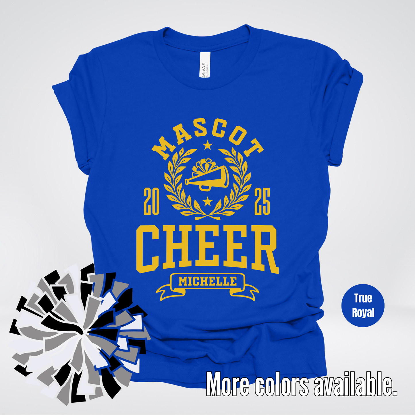 Custom Mascot, Year, & Name – Gold - Cheer Design 22 T-Shirt