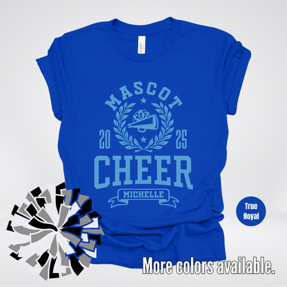 Custom Mascot, Year, & Name – Light Blue - Cheer Design 23 T-Shirt