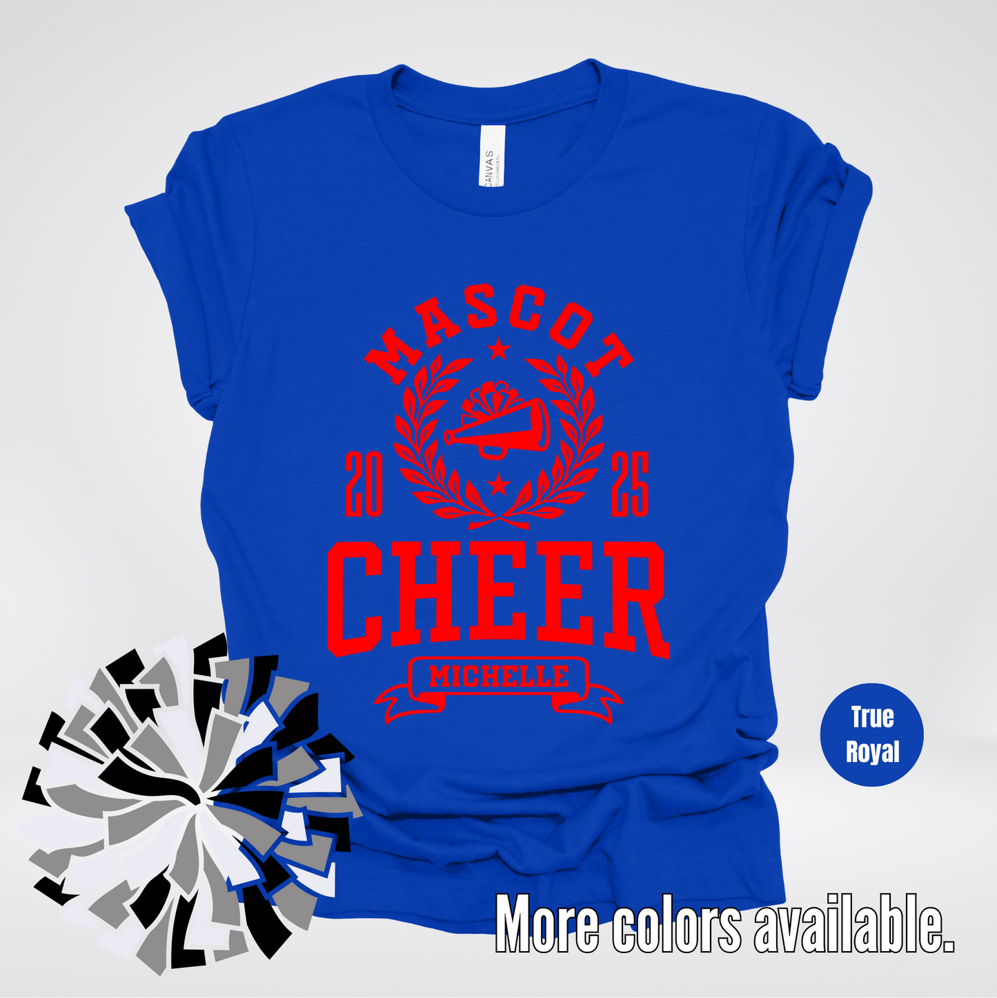 Custom Mascot, Year, & Name – Red - Cheer Design 23 T-Shirt