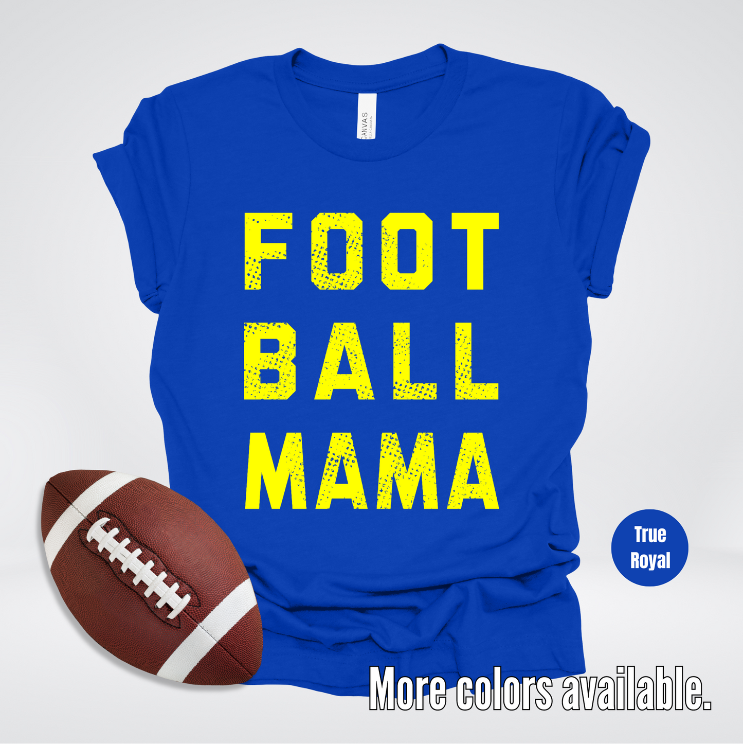 Football Mama Distressed - Yellow Design - T-Shirt