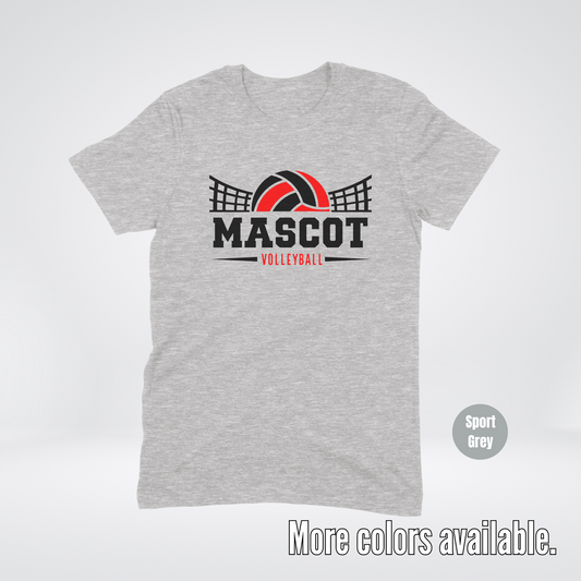 Custom Mascot - Red - Volleyball Design 4 T-Shirt