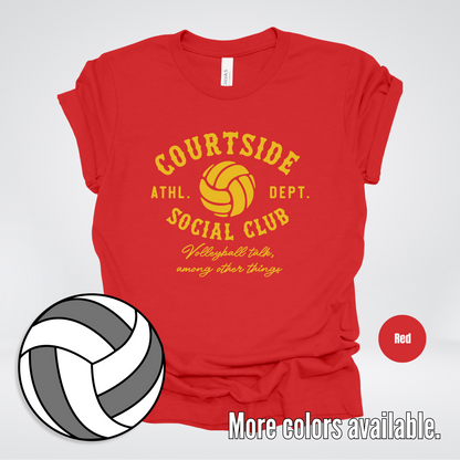 Courtside Social Club – Gold – Volleyball Design T-Shirt