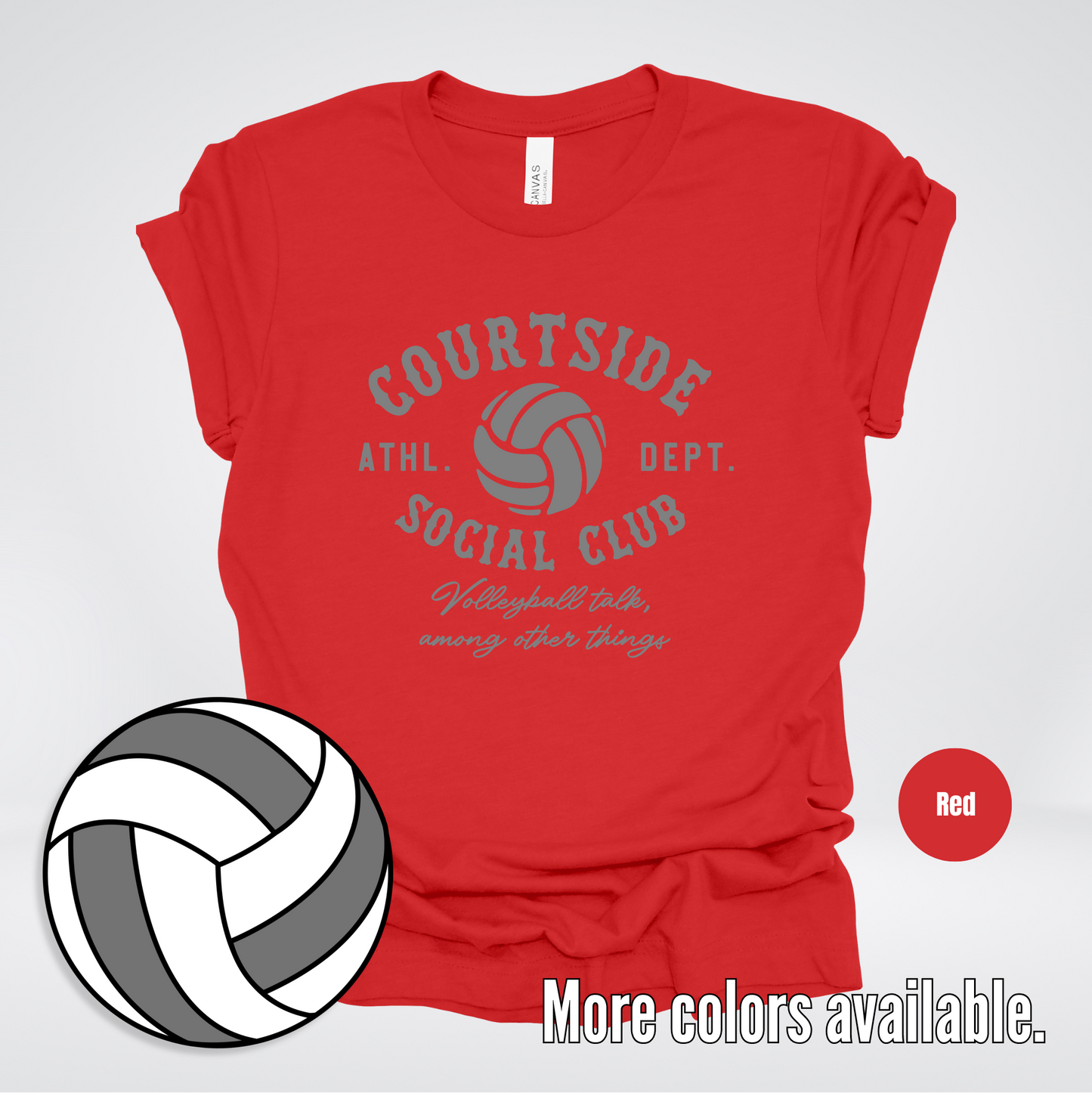 Courtside Social Club – Gray – Volleyball Design T-Shirt