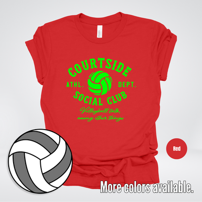 Courtside Social Club – Green – Volleyball Design T-Shirt