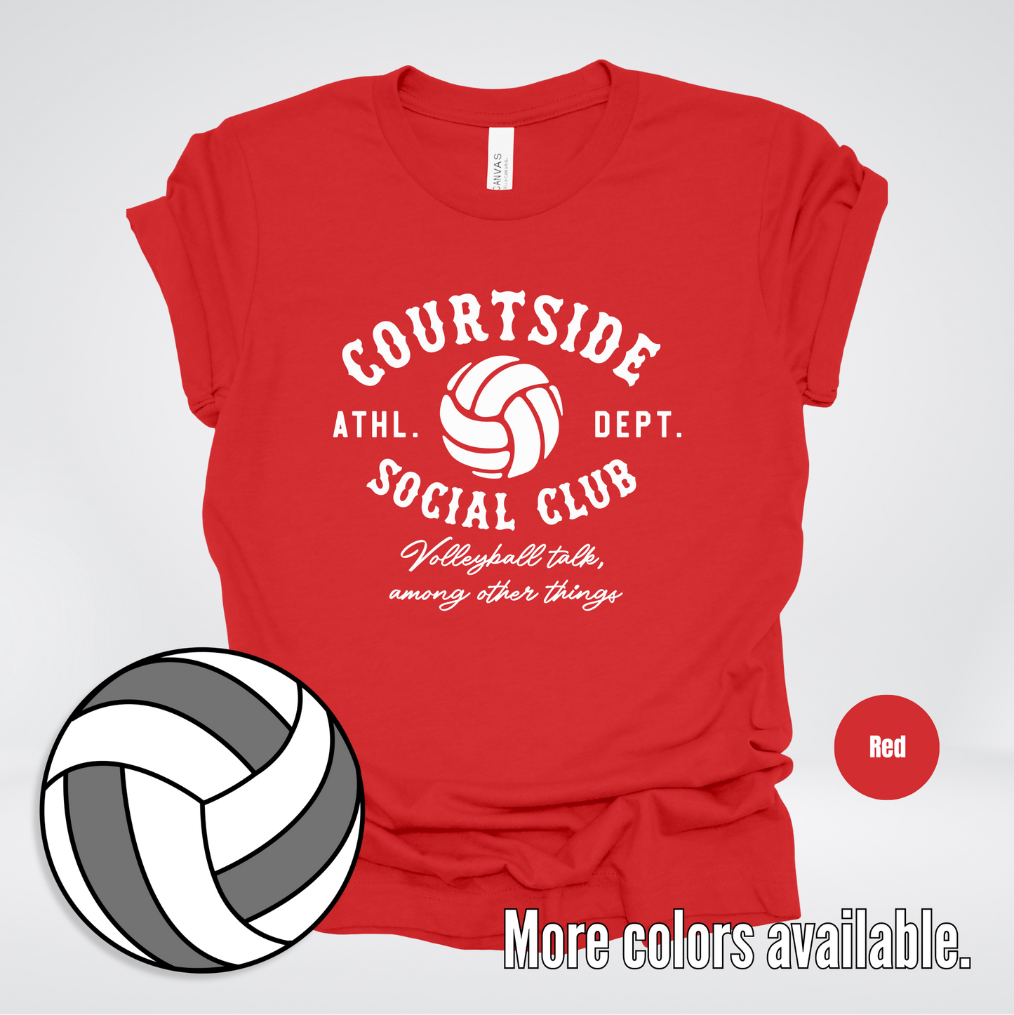 Courtside Social Club – White – Volleyball Design T-Shirt