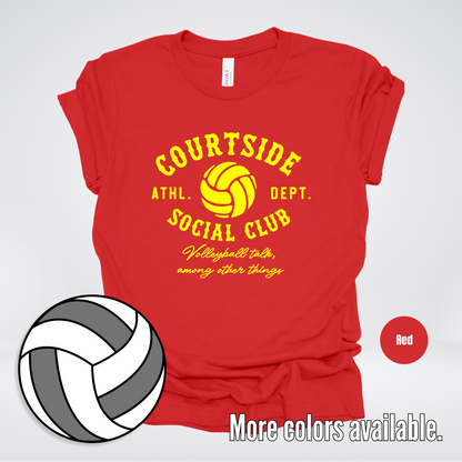 Courtside Social Club – Yellow – Volleyball Design T-Shirt