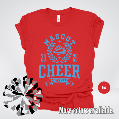 Custom Mascot, Year, & Name – Light Blue - Cheer Design 23 T-Shirt