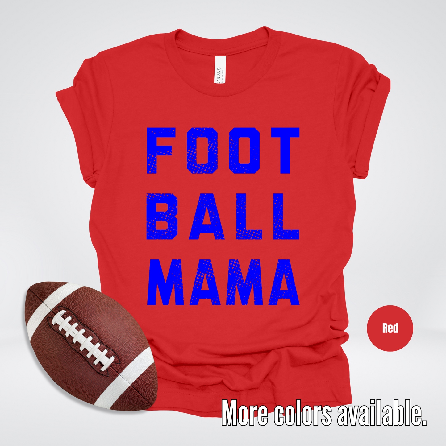 Football Mama Distressed - Blue Design - T-Shirt