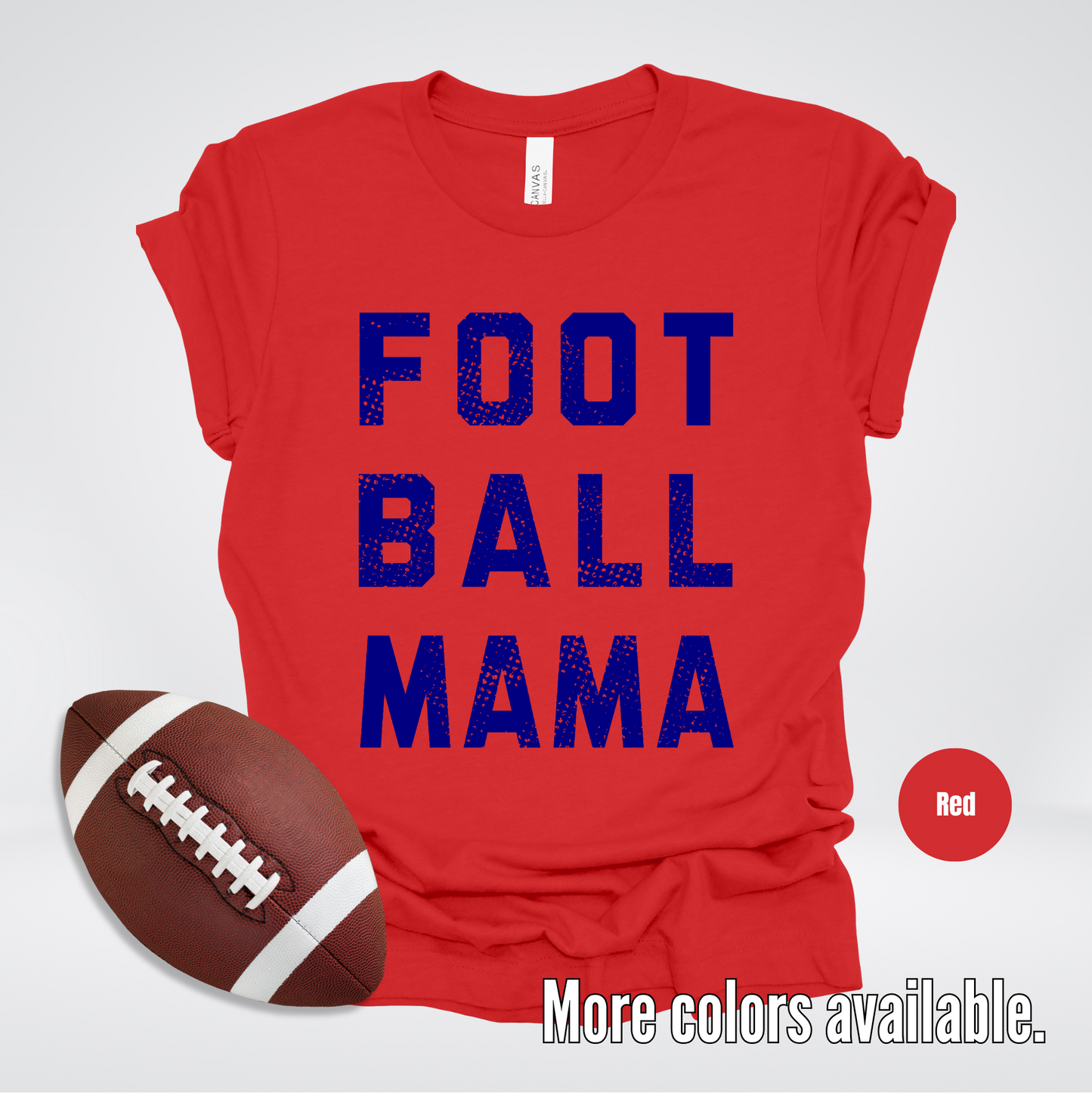 Football Mama Distressed - Navy Design - T-Shirt