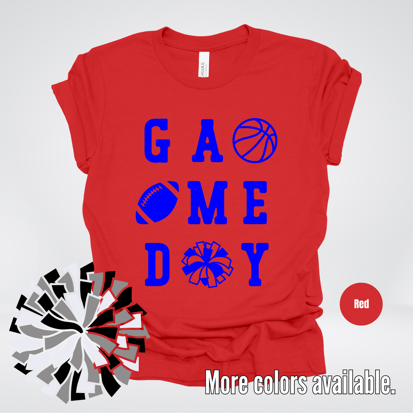 Game Day – Blue Design - Basketball Football Cheer T-Shirt