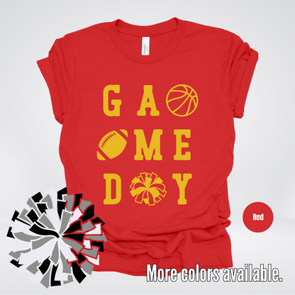 Game Day – Gold Design - Basketball Football Cheer T-Shirt