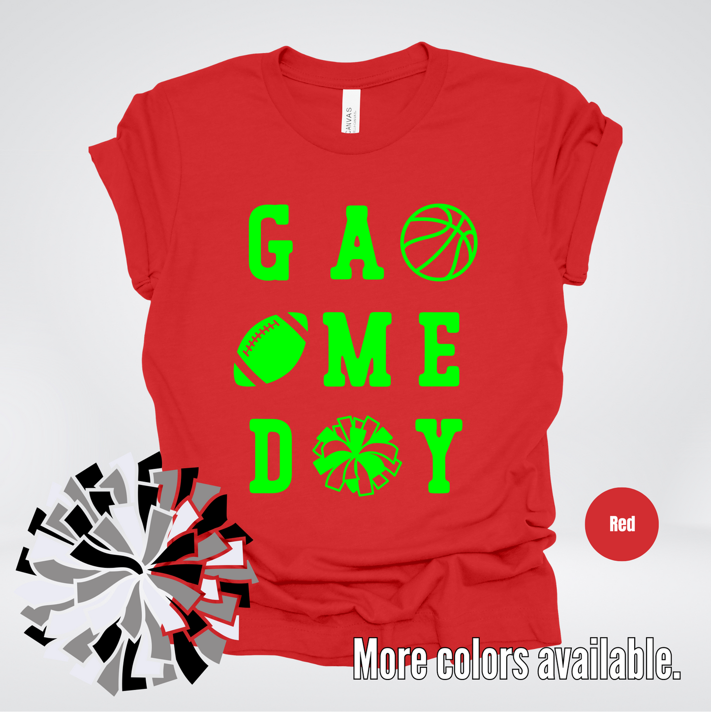 Game Day – Green Design - Basketball Football Cheer T-Shirt