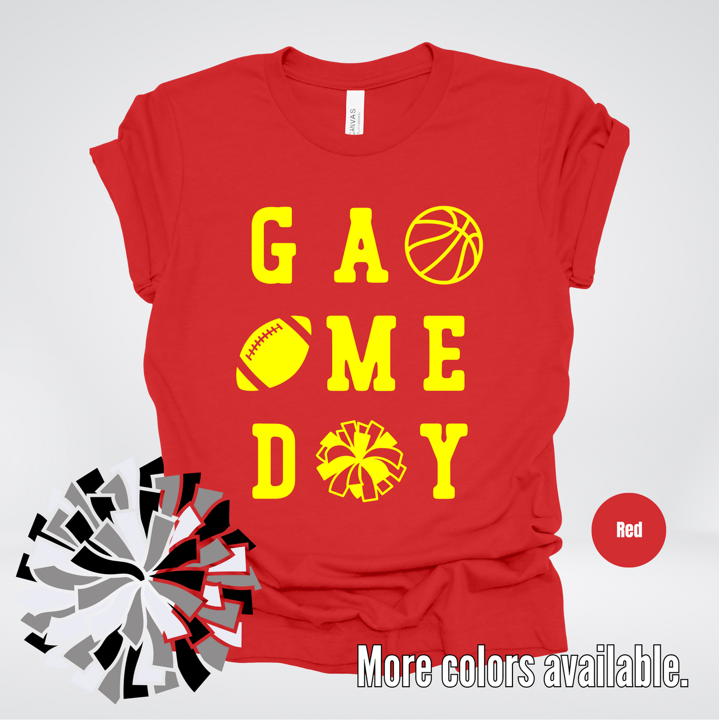 Game Day – Yellow Design - Basketball Football Cheer T-Shirt