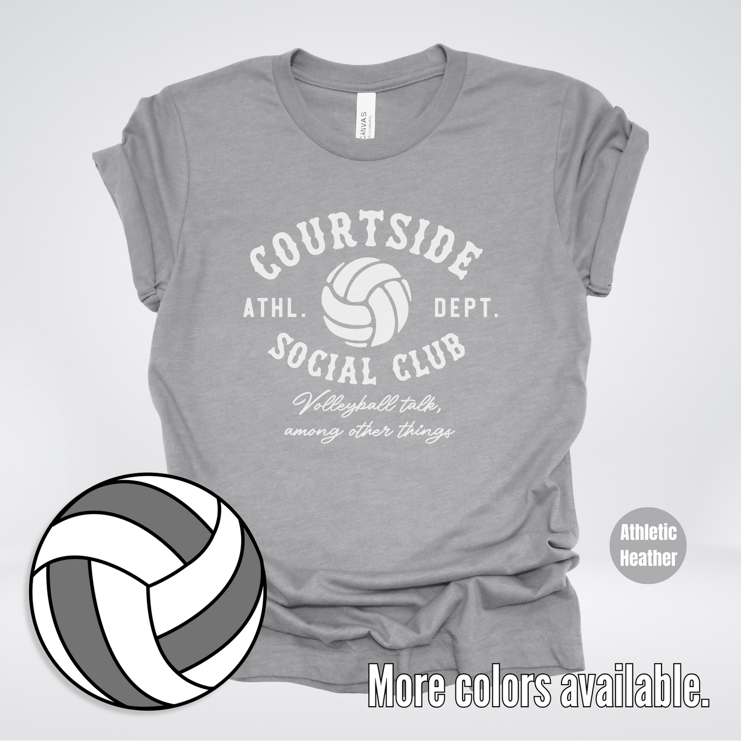 Courtside Social Club – White – Volleyball Design T-Shirt