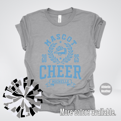 Custom Mascot, Year, & Name – Light Blue - Cheer Design 23 T-Shirt