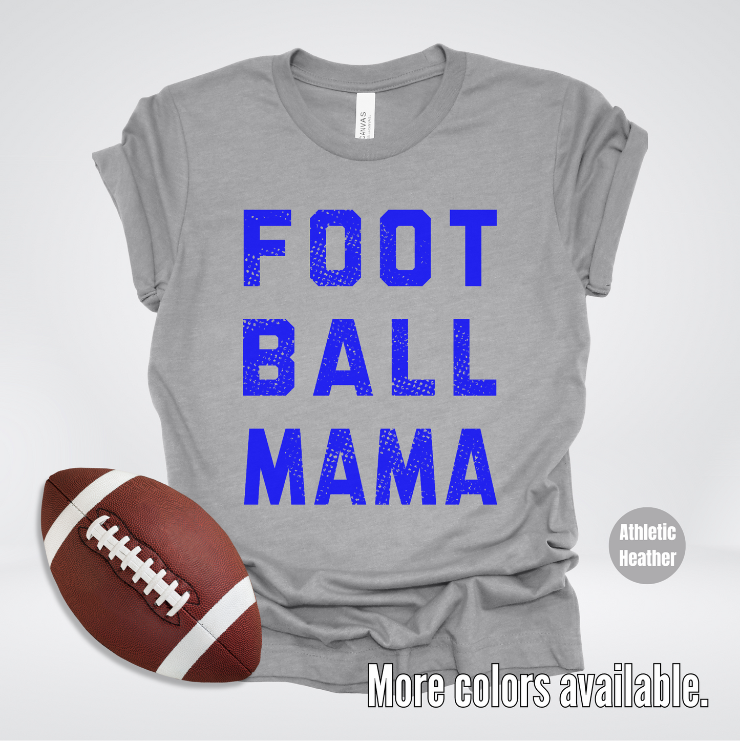 Football Mama Distressed - Blue Design - T-Shirt