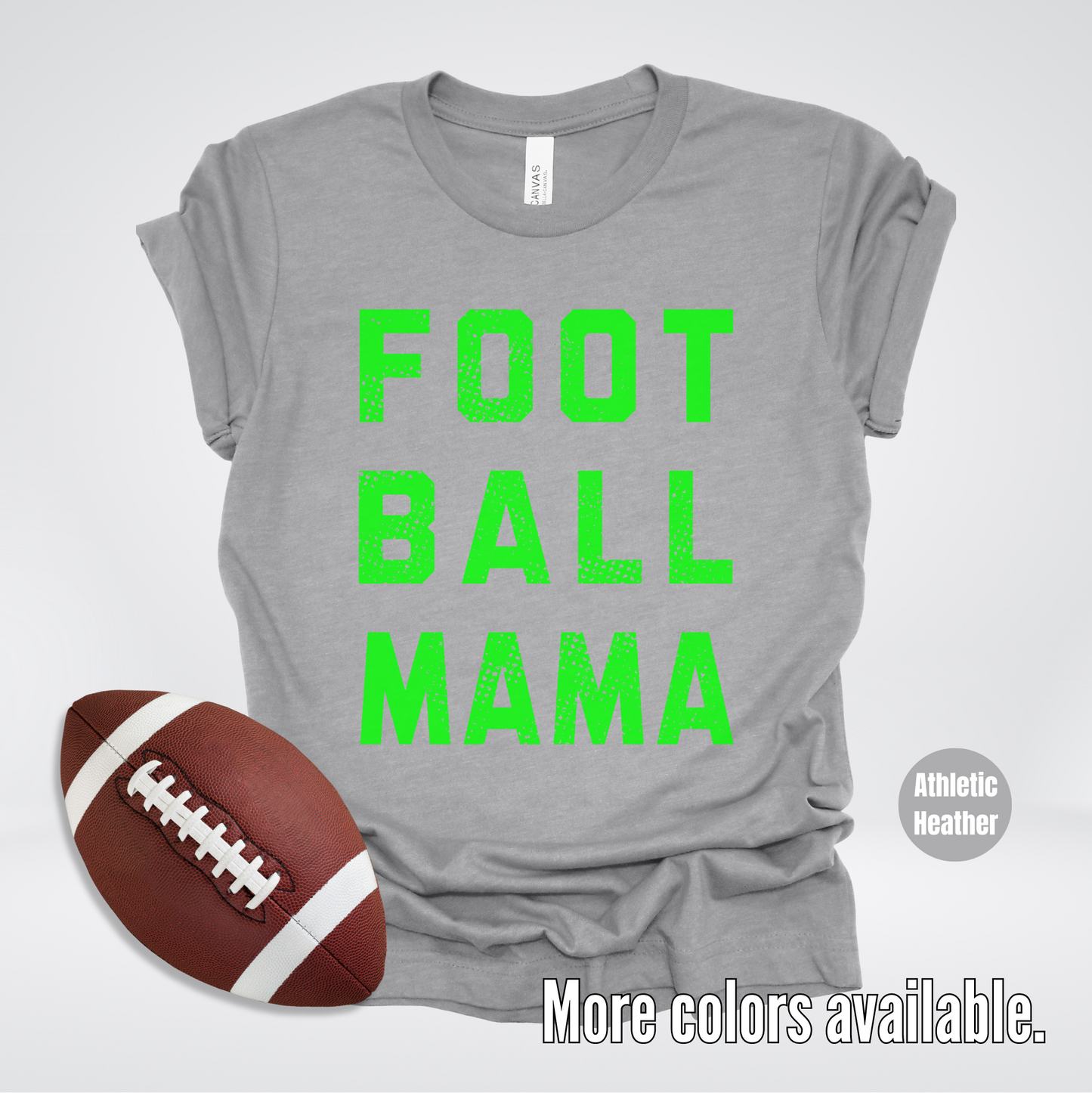 Football Mama Distressed - Green Design - T-Shirt