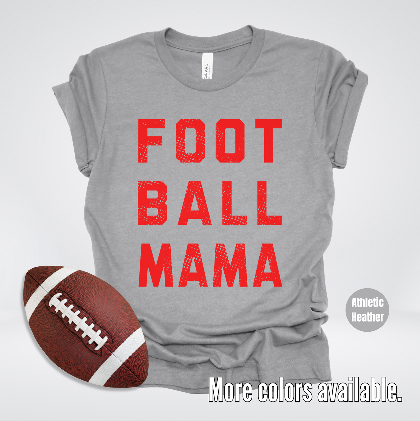 Football Mama Distressed - Red Design - T-Shirt