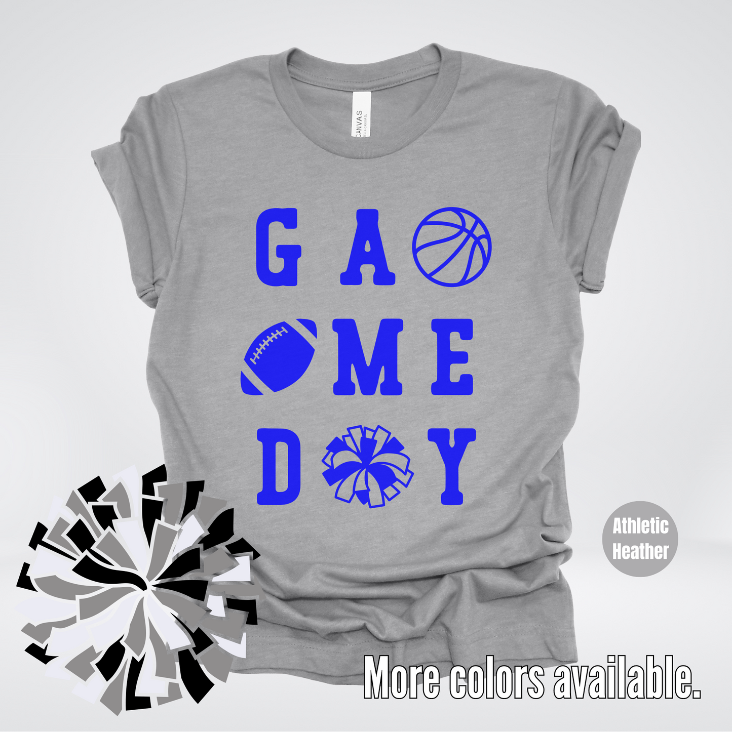 Game Day – Blue Design - Basketball Football Cheer T-Shirt