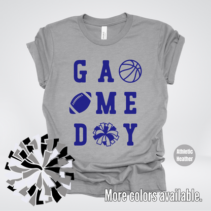 Game Day – Navy Design - Basketball Football Cheer T-Shirt