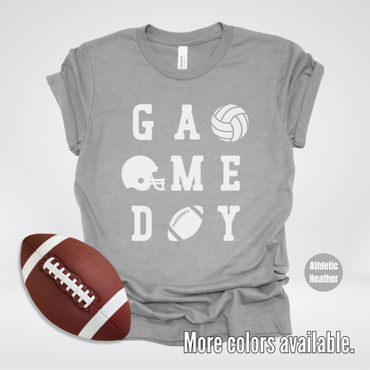 Game Day – White Design - Football Volleyball T-Shirt