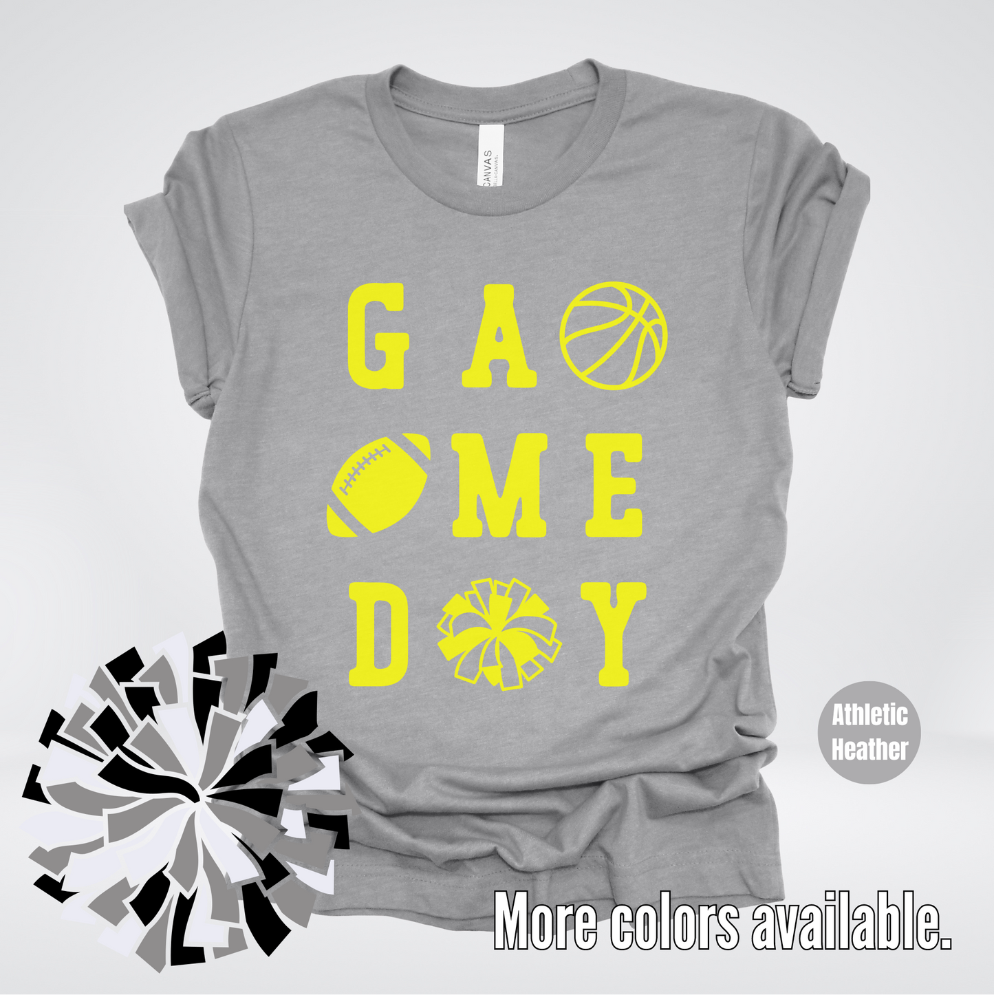 Game Day – Yellow Design - Basketball Football Cheer T-Shirt