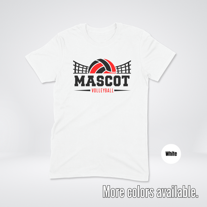 Custom Mascot - Red - Volleyball Design 4 T-Shirt