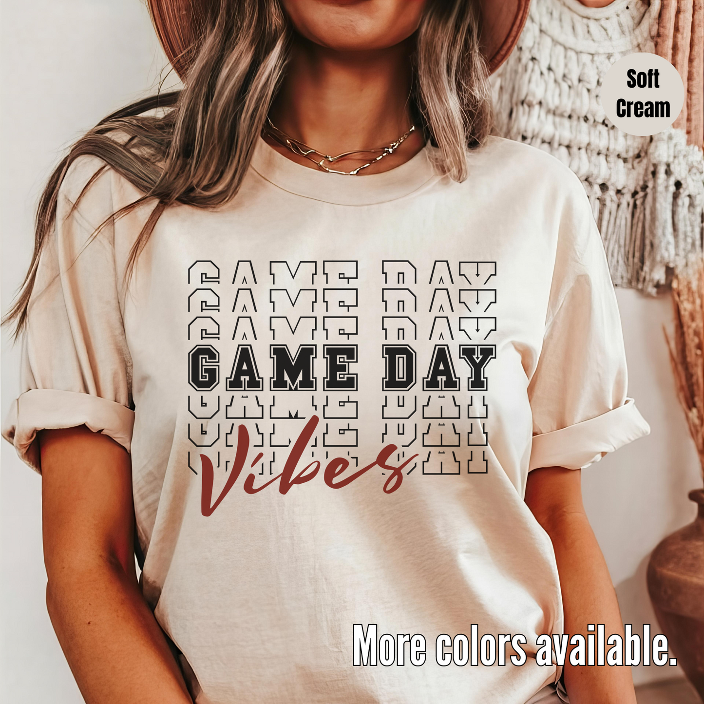 Game Day Vibes Black Design T-Shirt