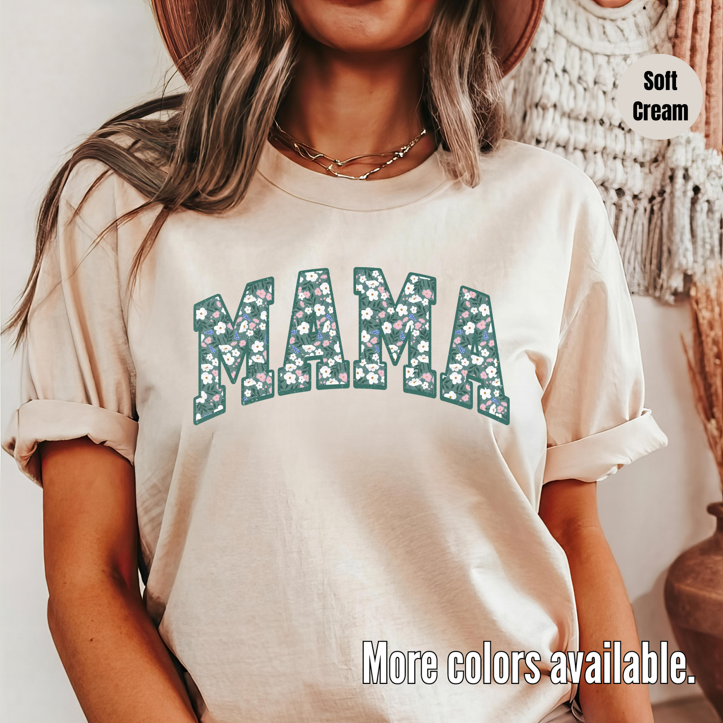 Green Floral Mama T-Shirt