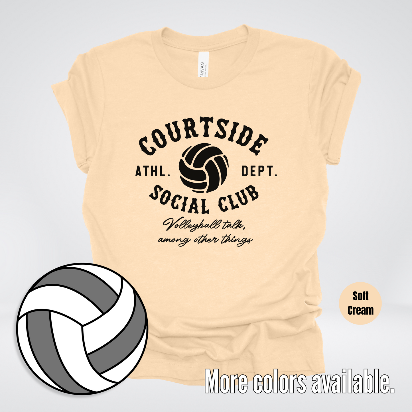 Courtside Social Club – Black – Volleyball Design T-Shirt