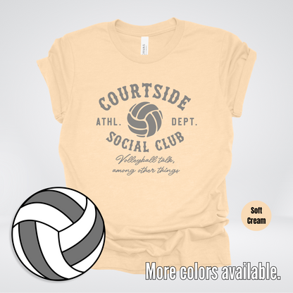 Courtside Social Club – Gray – Volleyball Design T-Shirt