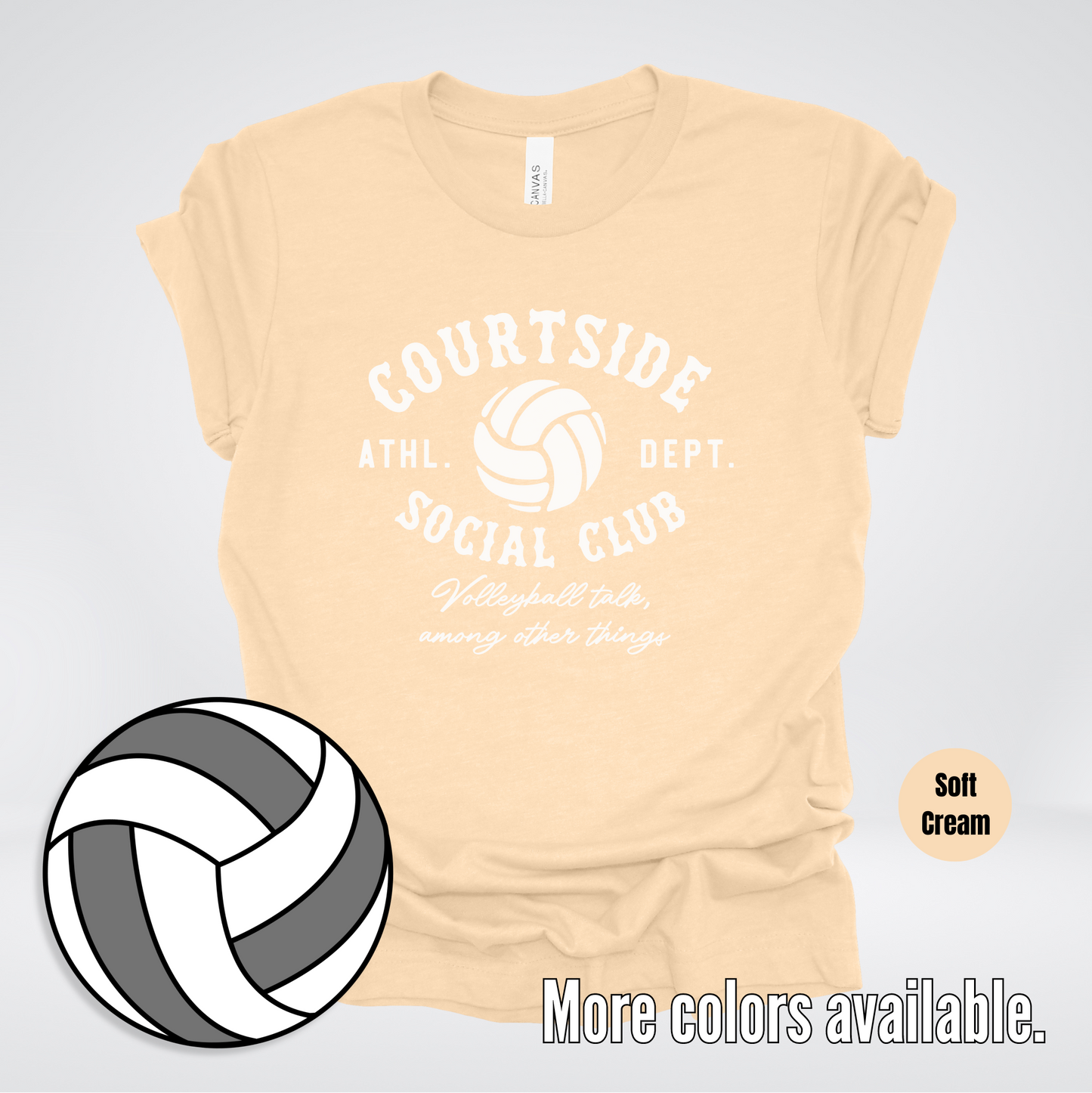 Courtside Social Club – White – Volleyball Design T-Shirt