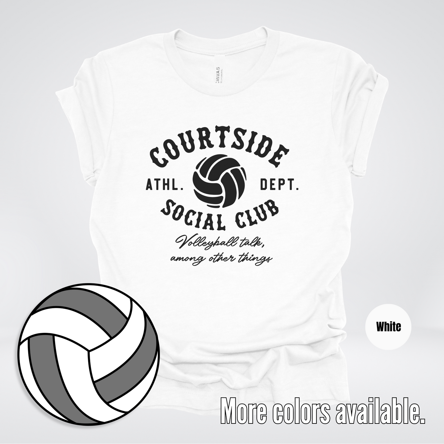 Courtside Social Club – Black – Volleyball Design T-Shirt