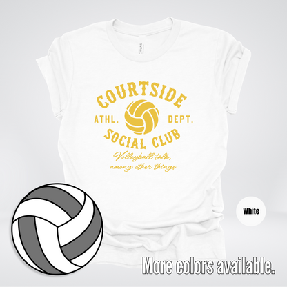 Courtside Social Club – Gold – Volleyball Design T-Shirt