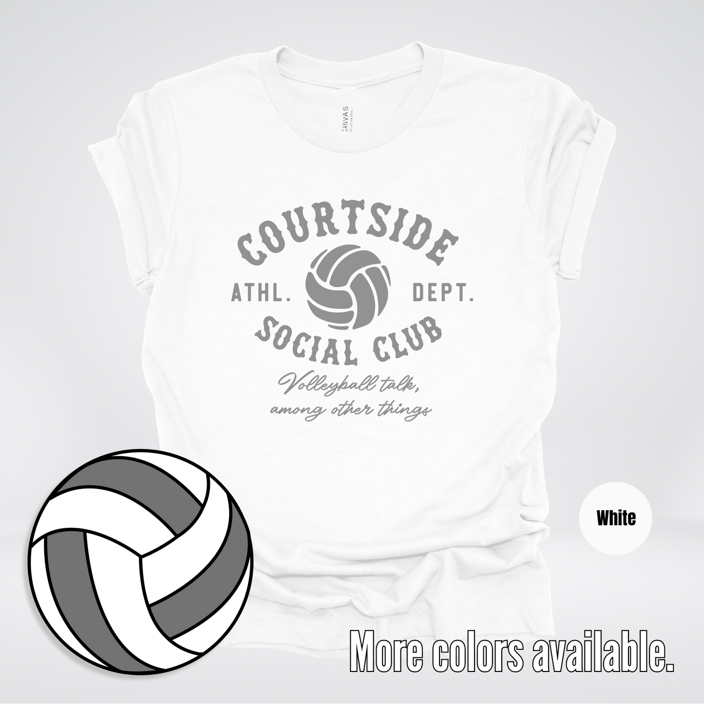 Courtside Social Club – Gray – Volleyball Design T-Shirt