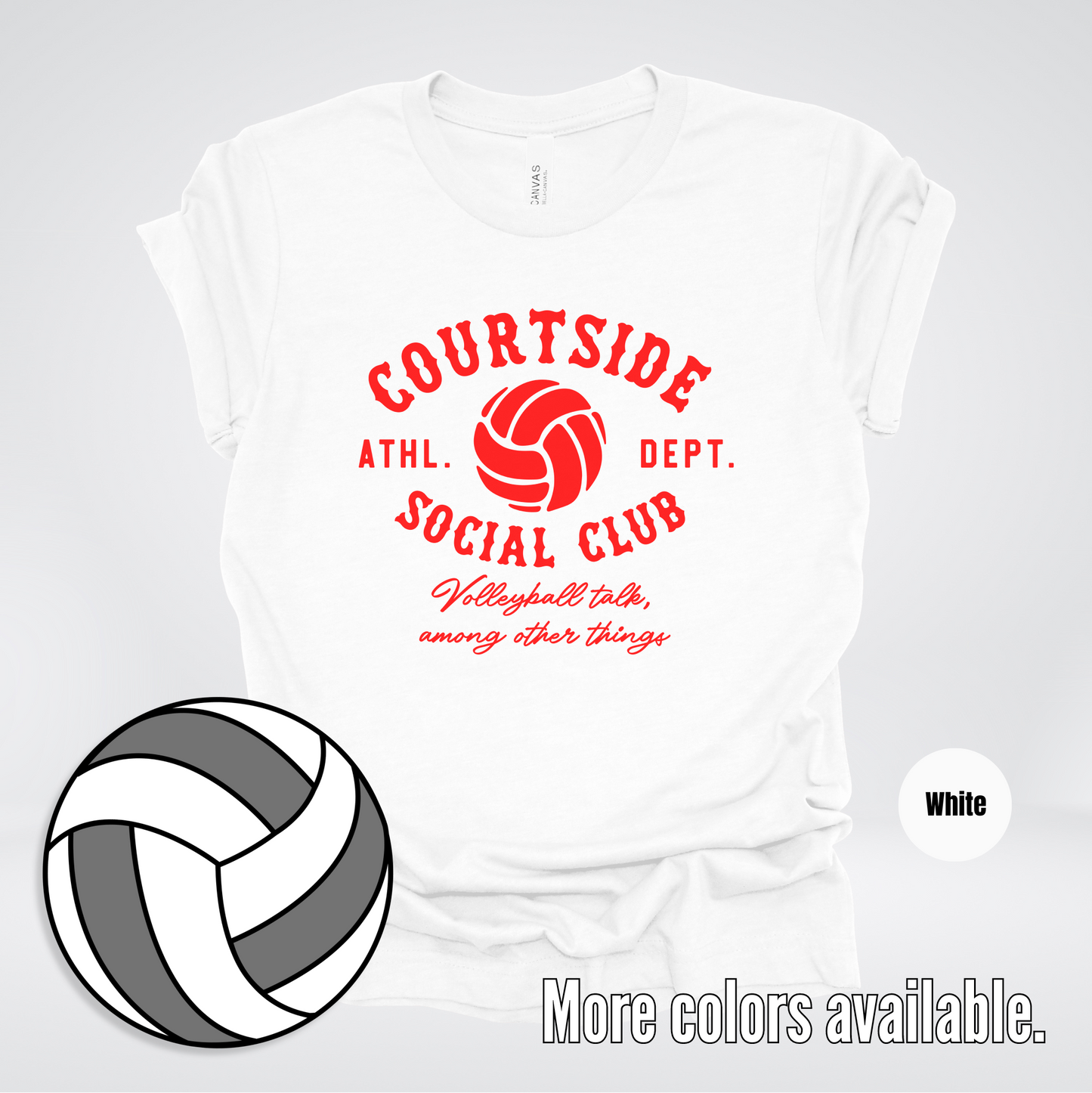 Courtside Social Club – Red – Volleyball Design T-Shirt