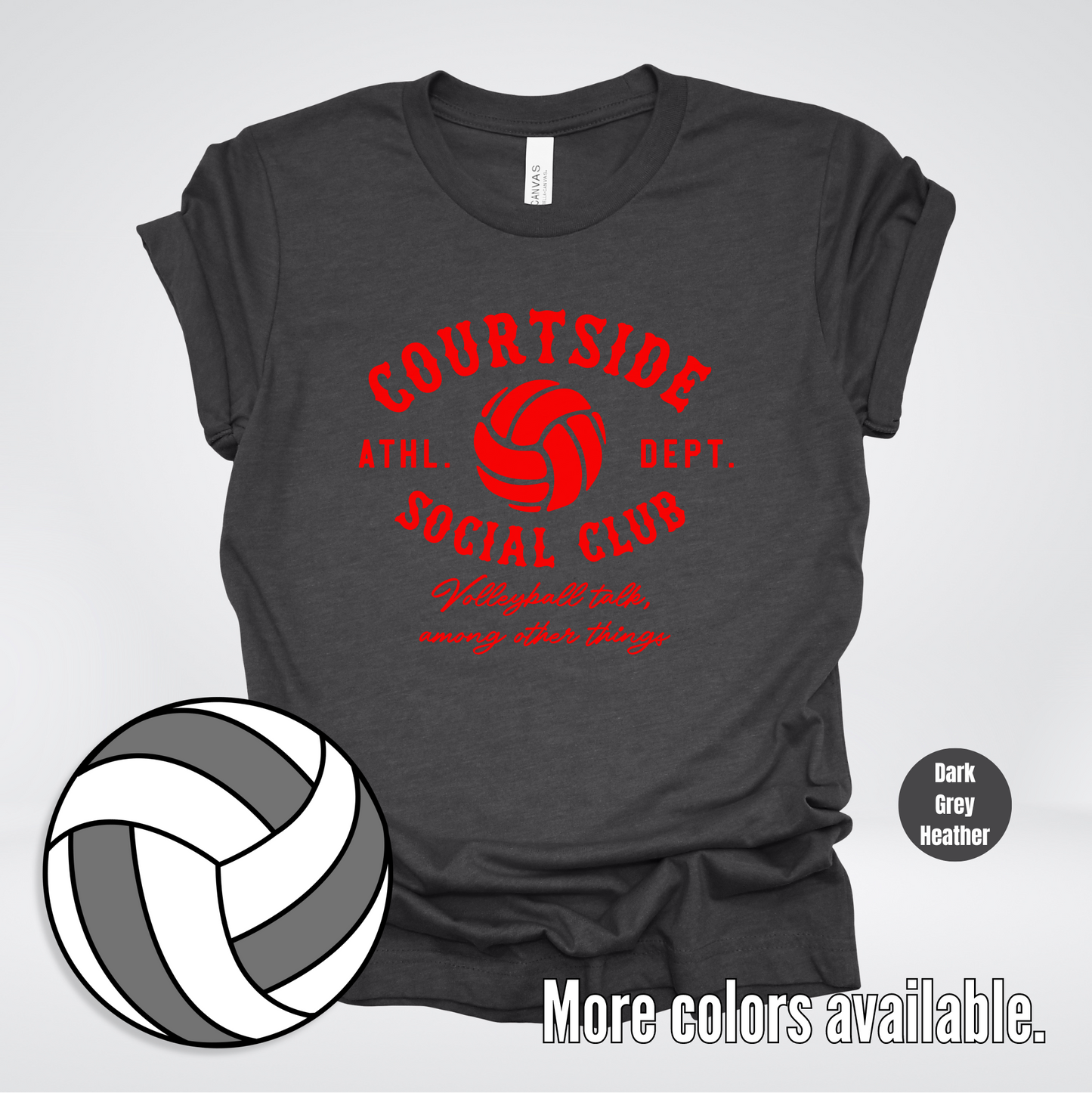 Courtside Social Club – Red – Volleyball Design T-Shirt