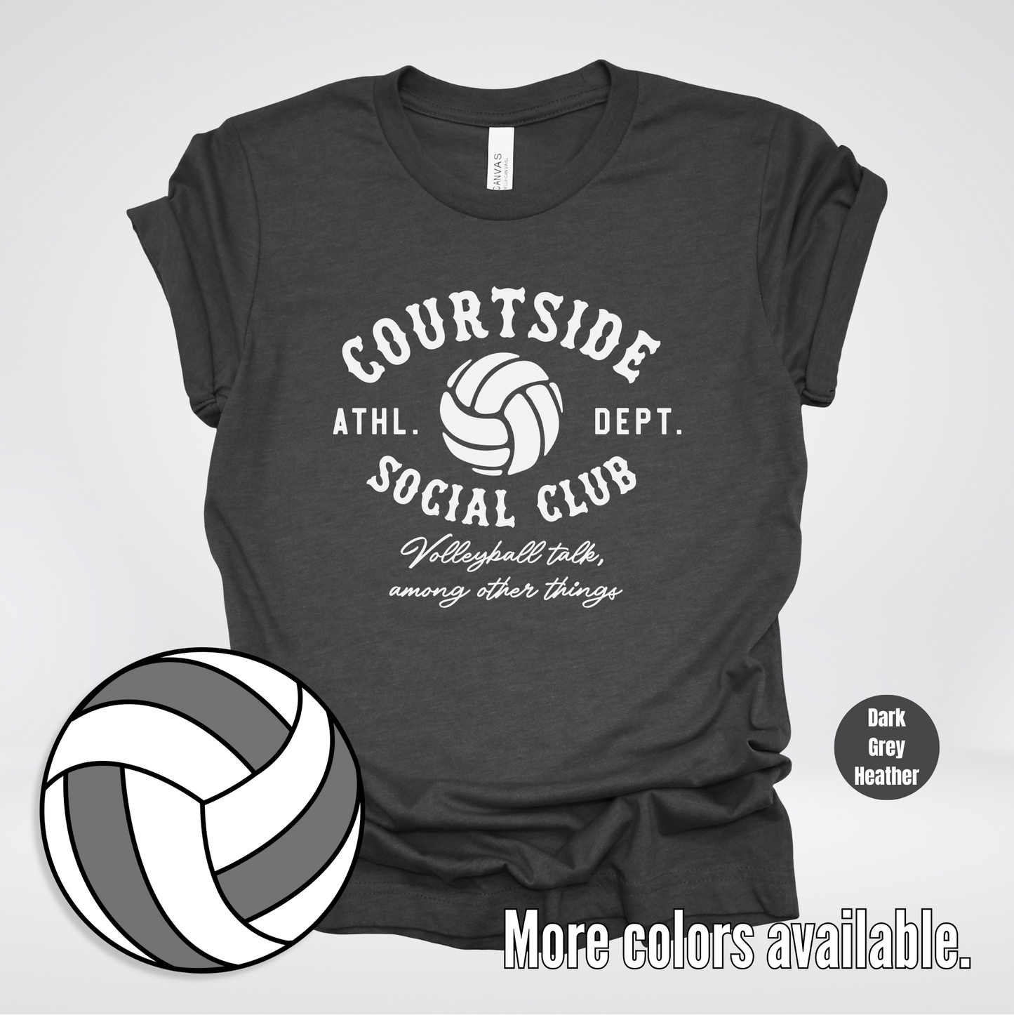 Courtside Social Club – White – Volleyball Design T-Shirt