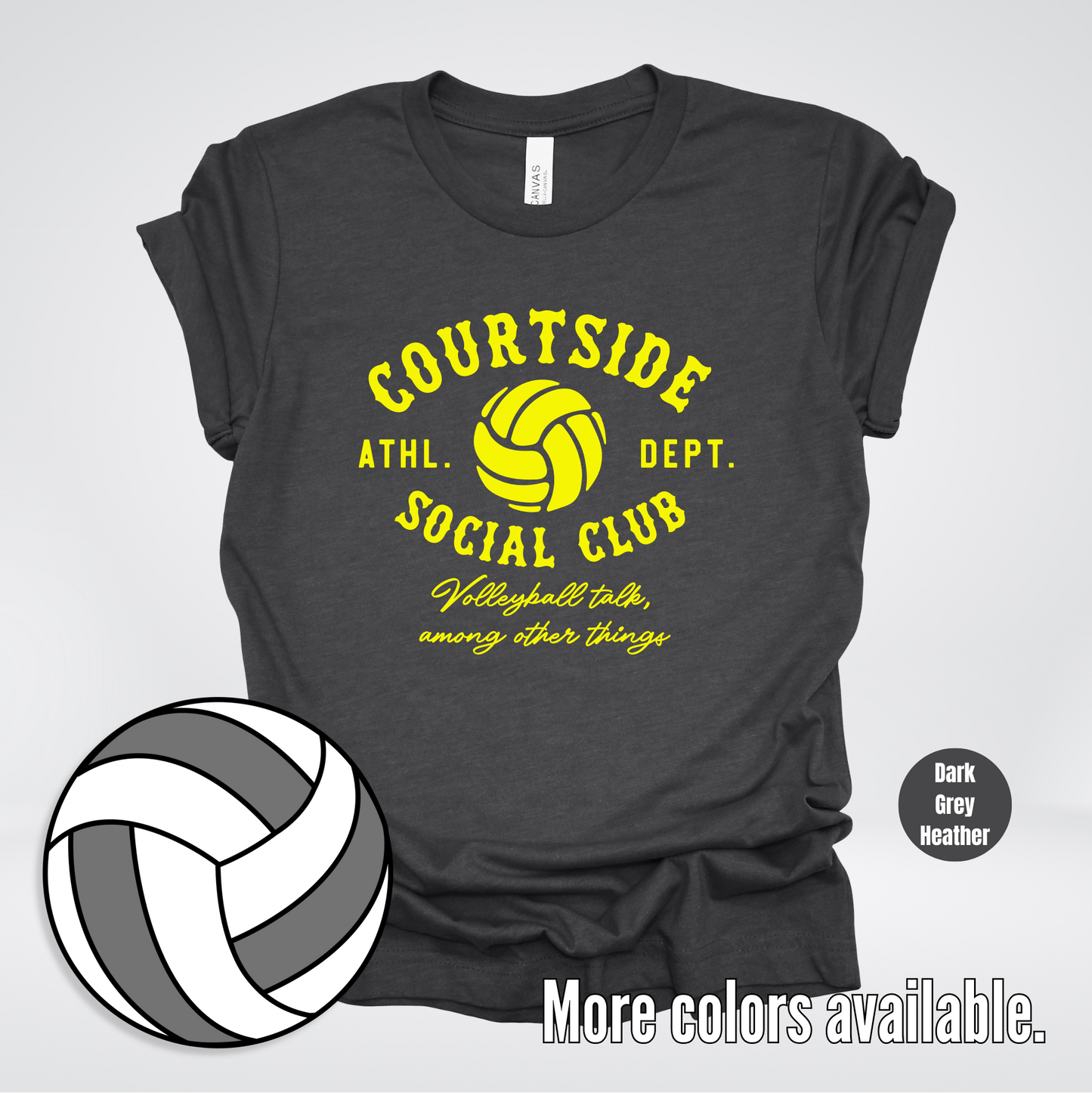 Courtside Social Club – Yellow – Volleyball Design T-Shirt