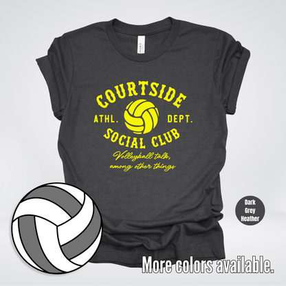 Courtside Social Club – Yellow – Volleyball Design T-Shirt