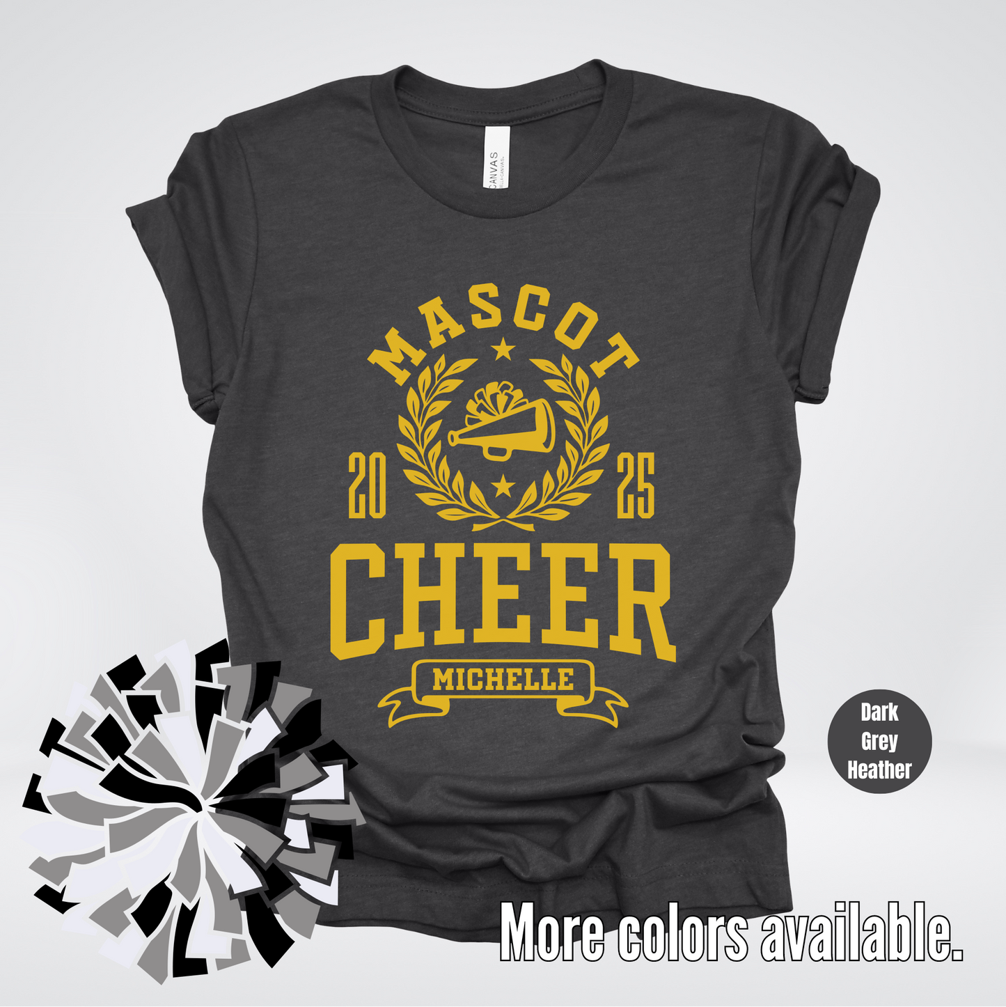 Custom Mascot, Year, & Name – Gold - Cheer Design 22 T-Shirt