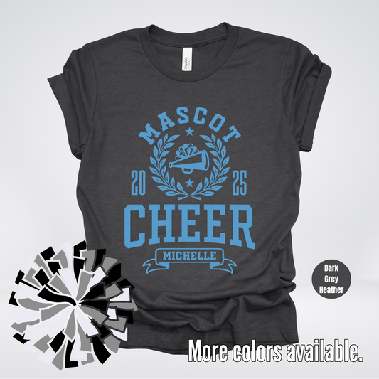 Custom Mascot, Year, & Name – Light Blue - Cheer Design 23 T-Shirt