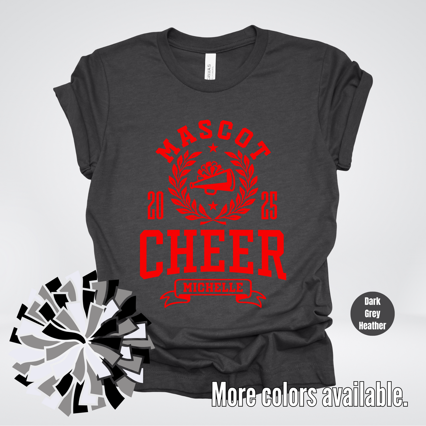 Custom Mascot, Year, & Name – Red - Cheer Design 23 T-Shirt