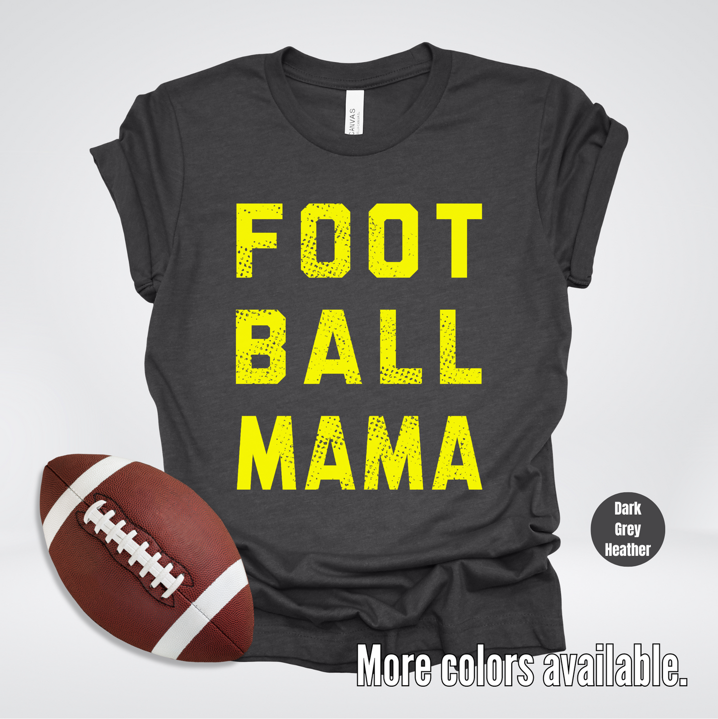 Football Mama Distressed - Yellow Design - T-Shirt