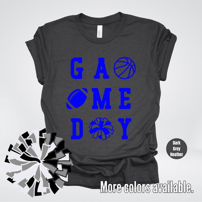 Game Day – Blue Design - Basketball Football Cheer T-Shirt